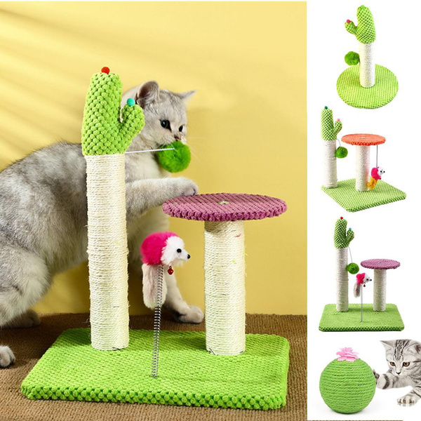 Cat Scratch Board Toys Sisal Rope Cats Scratcher Tree with Cozy Perches ...