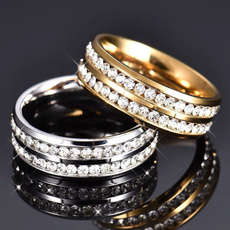 Couple Rings, Steel, Crystal, DIAMOND