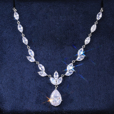 Sterling, bridalnecklace, DIAMOND, Wedding