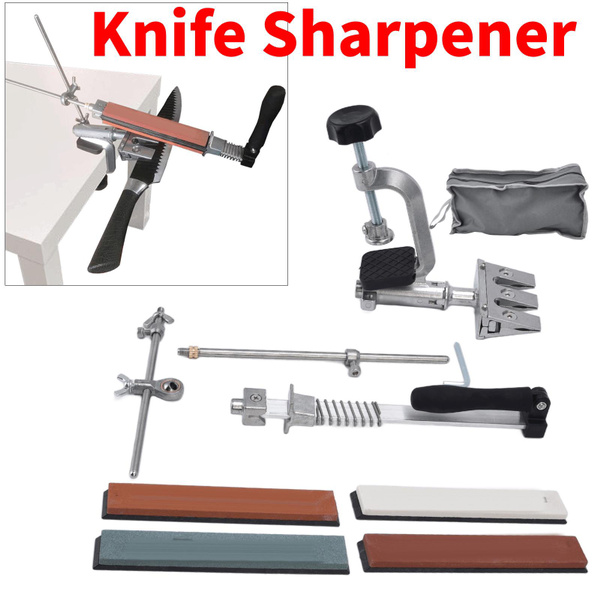 Knife Sharpener Kit,Professional Knife Sharpener With 4 Whetstones Sturdy Sharpening  Stone Constant Angle Kitchen Tools R-H 006