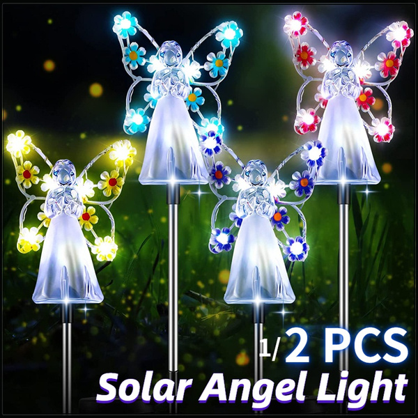 1/2PCS Solar Angel Garden Stake Light Outdoor Eternal Light With 7 LEDS ...