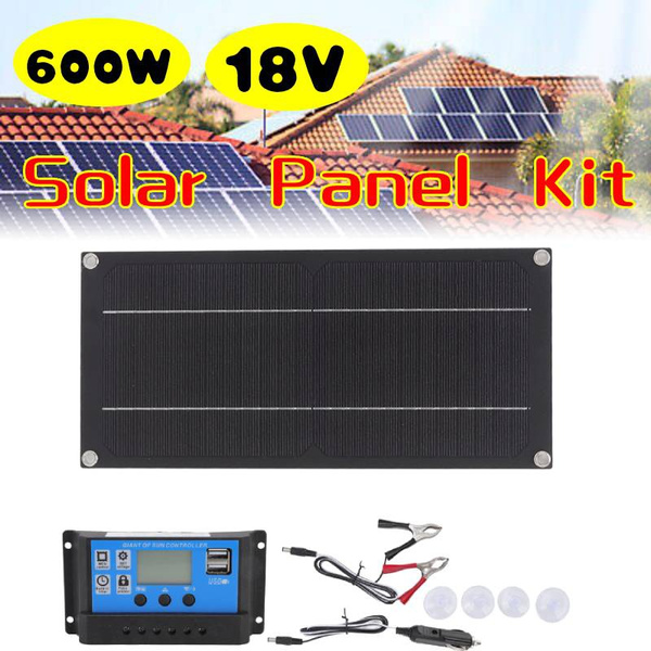 Kit Pannello Solare Portatile 600W 18V Con Controller 100A – Per Agricoltura, Camper E Outdoor, Leggero Con Ventose E Clip