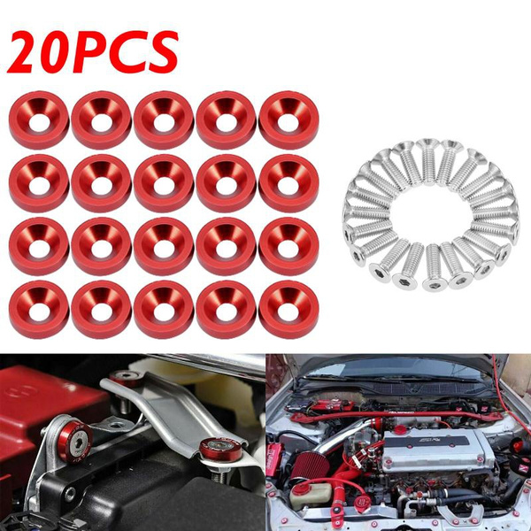 20PCS Fender Bumper Washer Bolt Engine Bay Screw Kit Billet Aluminum | Australia