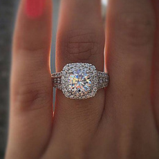 Sterling, DIAMOND, wedding ring, 925 silver rings