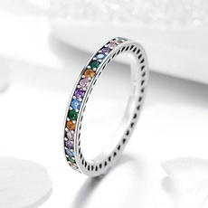 rainbow, Fashion, wedding ring, 925 silver rings