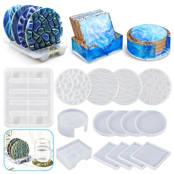 DIY Round/Square/Polygon Coaster Silicone Molds Sets Epoxy Resin