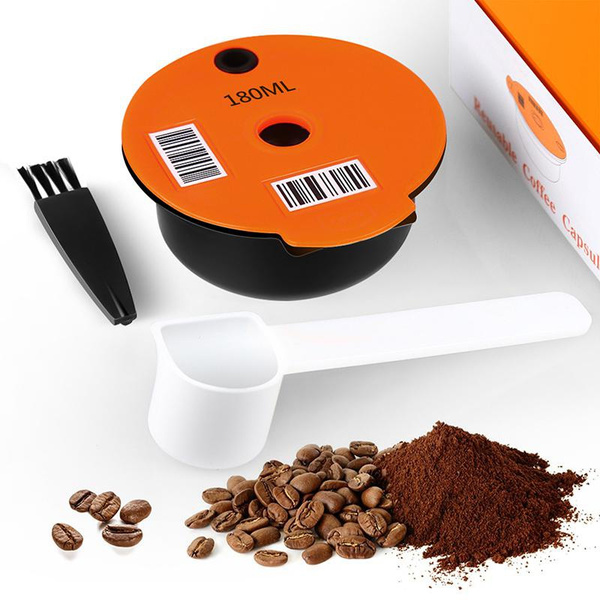 Reusable Coffee Capsule Refillable Coffee Capsules Pods With Slicone Lid Coffee Spoon Brush