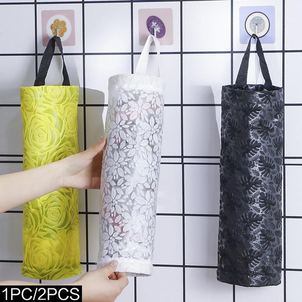 1pc Wall-mounted Garbage Bag Holder, Plastic Bag Storage Organizer