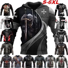 3d sweatshirt men, 3D hoodies, Fashion, knightstemplarcosplay