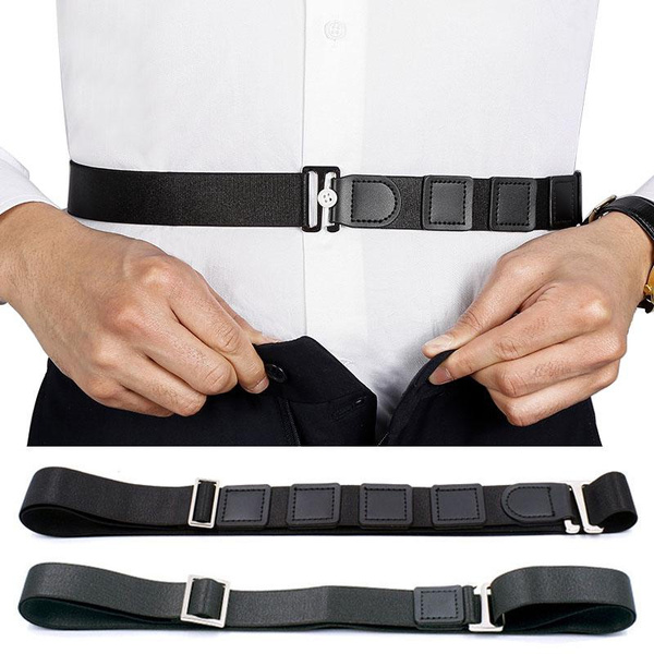 Black Shirt Stay Belt for Men Women Keep Shirt Tucked In Adjustable ...