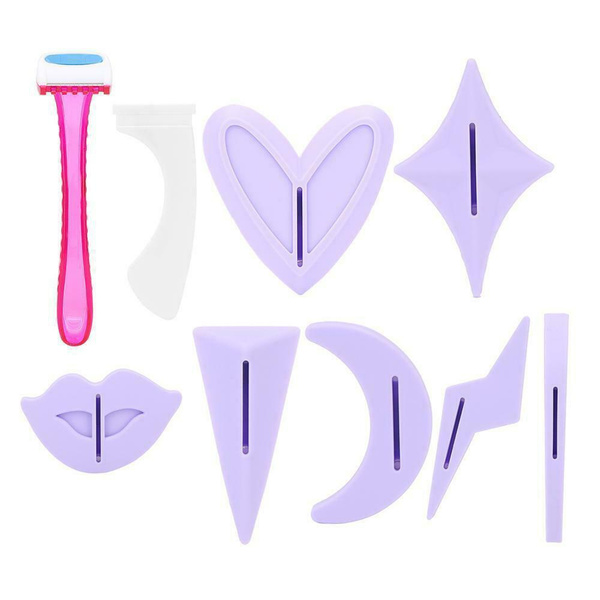 1Set=7Types Privates Shaving Stencil Pubic Hair Trimmer Shaver Shaping