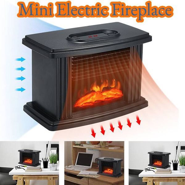 Electric Fireplace Log Burning Fire Flame Effect Stove Heater Freestanding Household Winter 7496