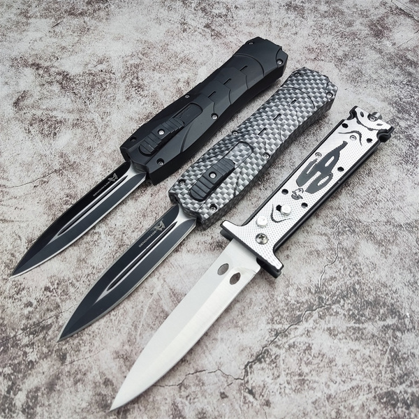 2022 Spring Assisted OTF Pocket Knife Outdoor Survuval EDC Straight Out