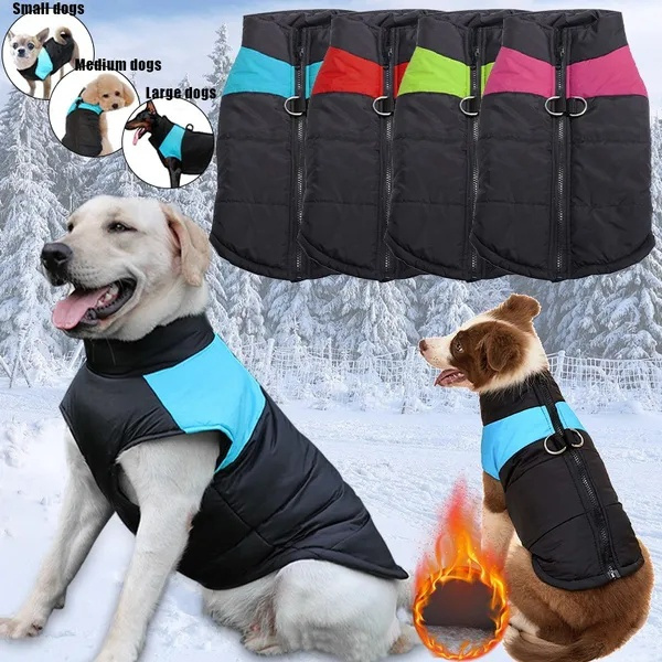 2022 New Padded Vest Dog Jacket Winter Warm Zip Up Dog Vest Fleece ...