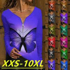 butterfly, Plus Size, Shirt, Sleeve
