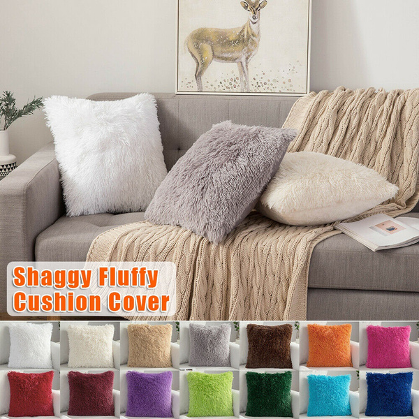 Large grey 2024 fluffy cushions