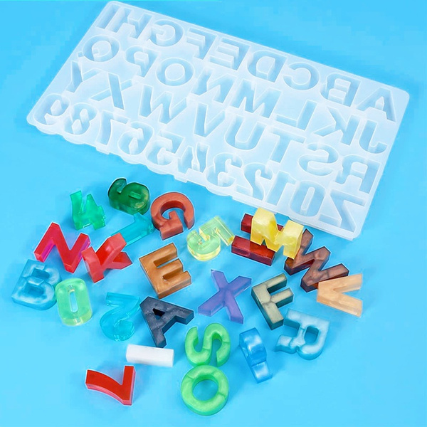 Alphabet & Numbers Silicone Mold, Resin Silicone Mold
