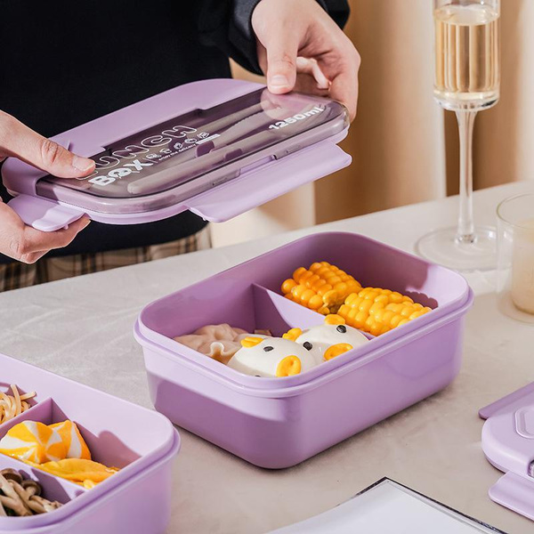 40oz Bento Box with Spoon & Fork for Adults and Kids 2 Compartments