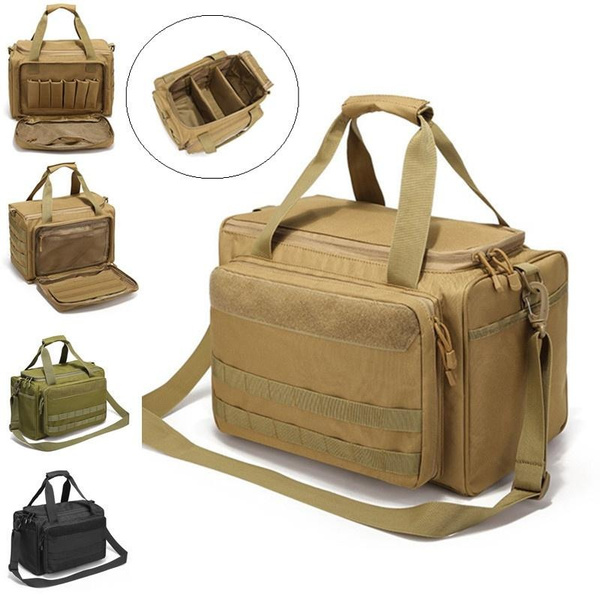 Tactical Gun Shooting Range Bag Deluxe Pistol Range Duffle Bags Black ...