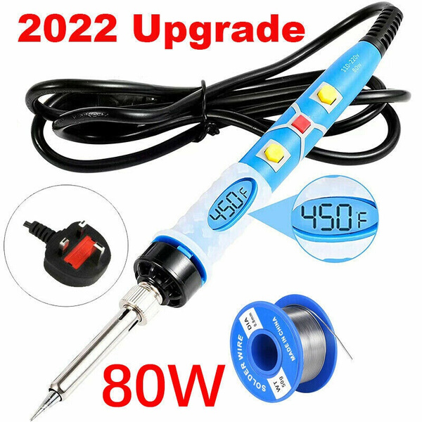 80W LCD Soldering Iron Electronic Welding Solder Wire Adjustable