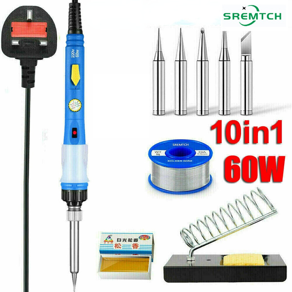 60W LCD Adjustable Temperature Soldering Iron Kit Stand Welding Irons