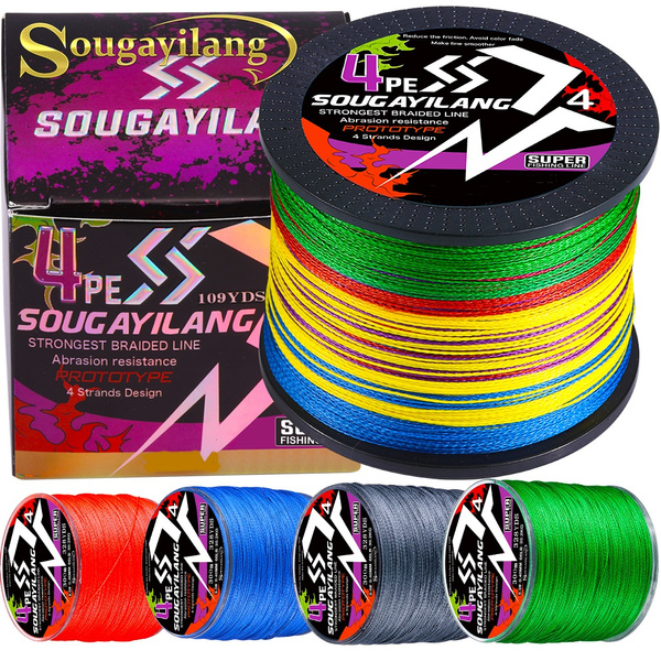Sougayilang Fishing Reel Line 4 Strands Braided Fishing Line100M 300M 500M  PE Fishing Line Strong Super Smooth Line Outdoor Sports Pesca Tackle