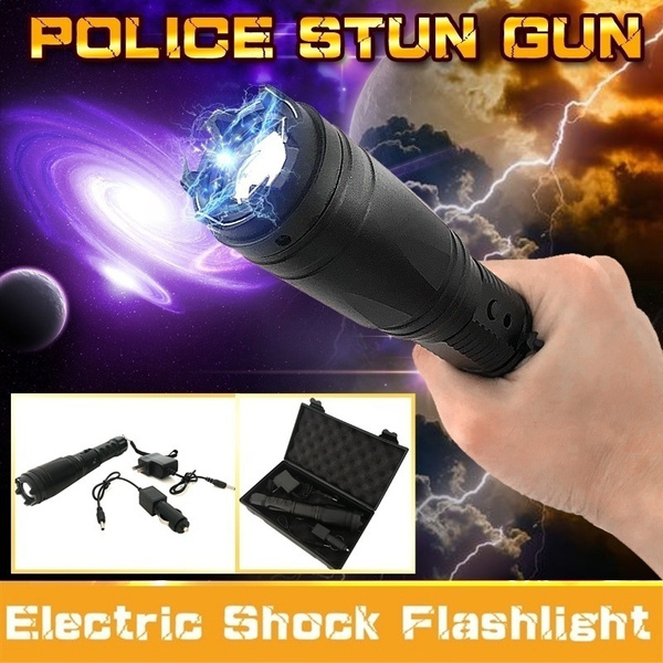 Stun Gun Rechargeable LED Flashlight Travel Selfdefense Police Baton