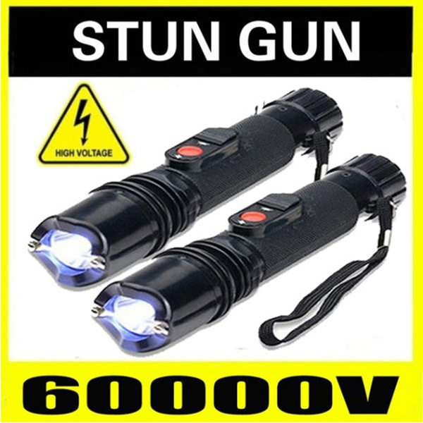 New Self Defence Rechargeable Stun Gun Electric Shock Torch LED Flashlight Electric Shock Stick