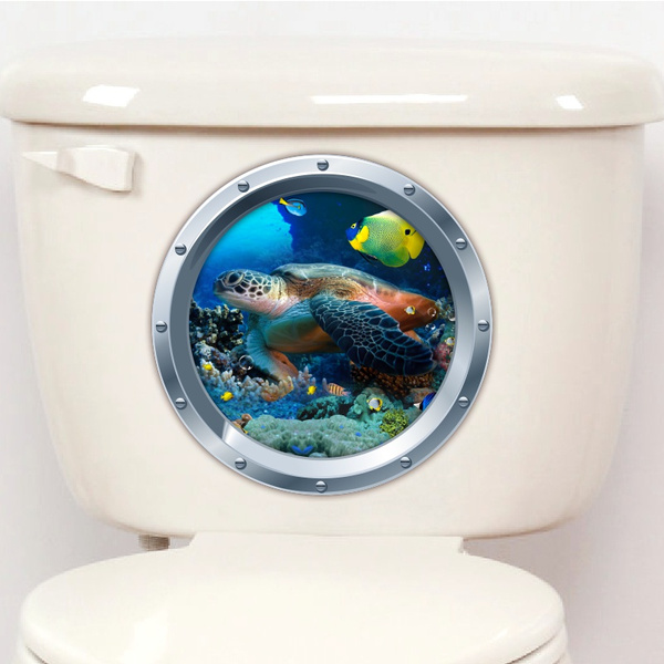 HD 3DClassic Turtle Ocean Animals Decals vinyldecalsticker toilet ...