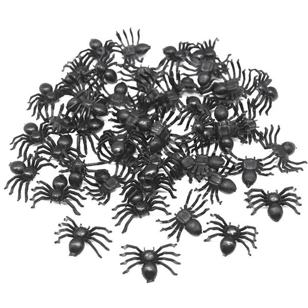 50pcs Horror Black Spider Haunted House Spider Web Bar Party Decoration ...