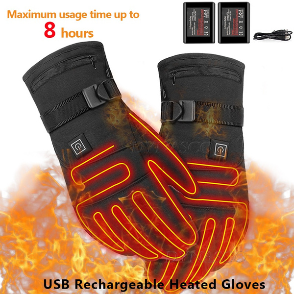 Electric Heated Ski Gloves Motorcycle Heated Warm Thermal Gloves with
