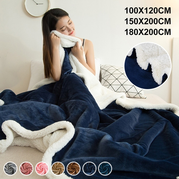 Sherpa Fleece King Size Blanket for Bed 7 Colors Thick Fuzzy Warm Soft Large Blankets(100x120