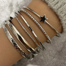 Punk Bracelet, openingbangle, Star, Jewelry