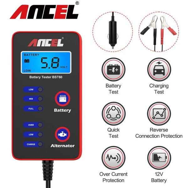 ANCEL BST60 Car Battery Tester 12V Battery System Detect Auto Battery ...