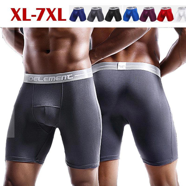 Plus Size Mens Underwear Long Leg Quickdry Breathable Cotton Boxer
