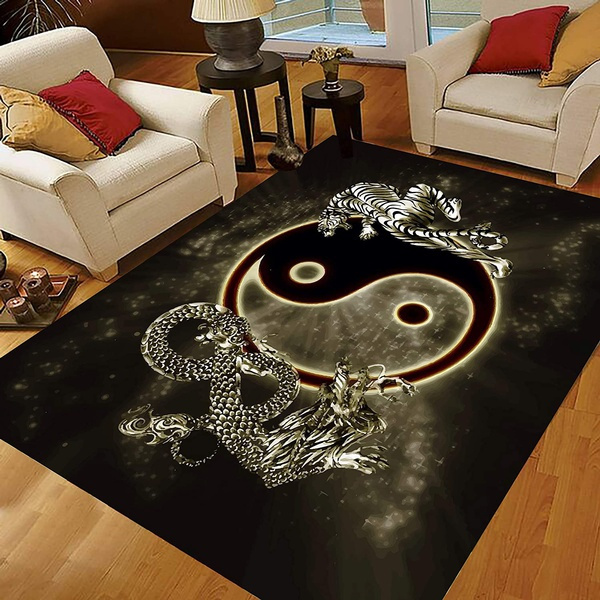 3D Fashion Super Soft Modern Chinese Dragon Tiger Tai Bagua Yin Yang