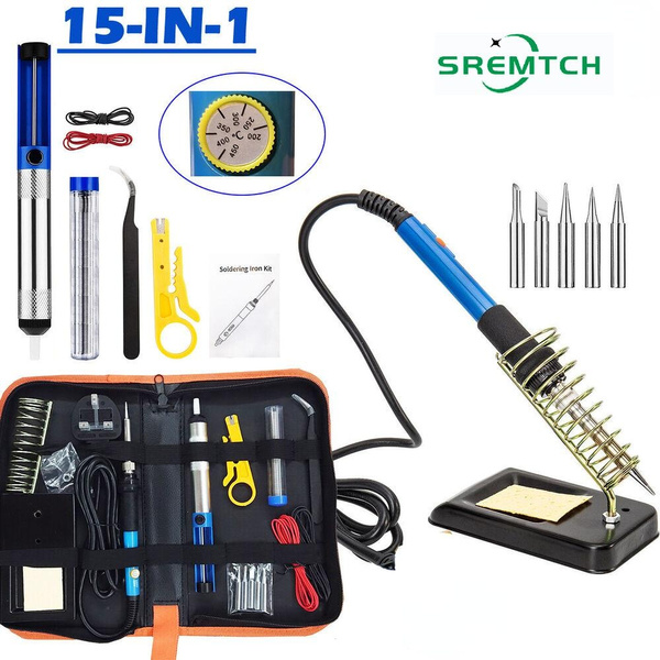 Adjustable Temperature 60W Soldering Iron Kit Electronics Welding Irons