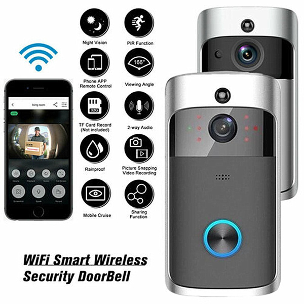 Smart Wireless Wifi Video Doorbell Phone Door Ring Intercom Security Camera  Bell 