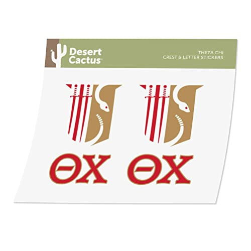 Theta Chi Letter 2-Pack Decal Greek for Window Laptop Computer Car T ...