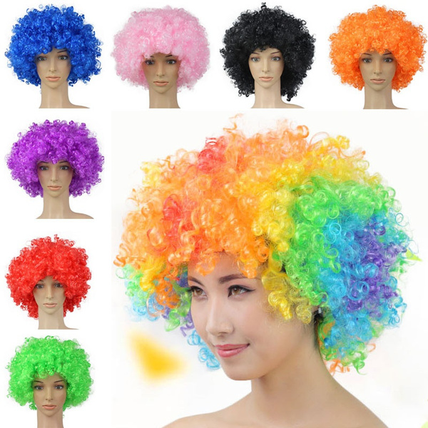 Halloween Party Wigs Colorful Christmas Cosplay Hairs Clown Funny Wig ...