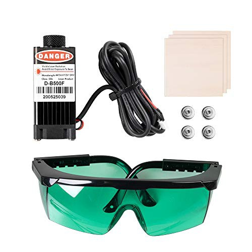 3D 500mW Laser Module, 1224V Engraving Laser Head Kits Design with Goggles, Test