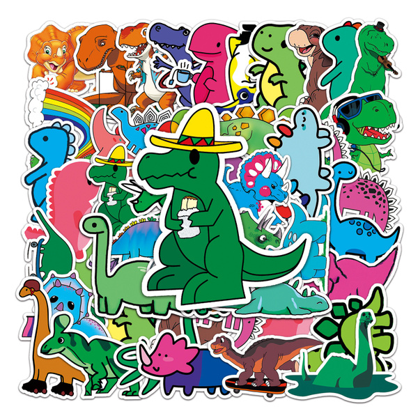 Dinosaur Stickers Black Waterproof Vinyl Stickers for Boys Room Décor Car Window