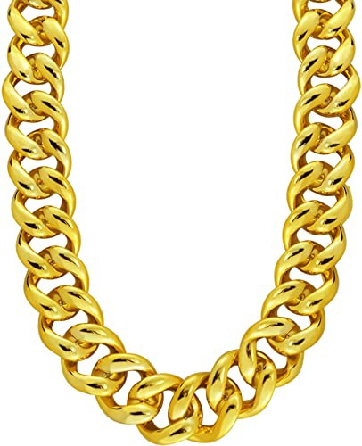 Big Chunky Plastic Hip Hop Chain for Men, Fake Gold Turnover Chain ...