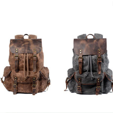 waterproof bag, travel backpack, oilwaxcanvasbag, Backpacks