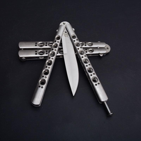 Hunting Survival Tool Metal Practice Knife Butterfly Trainer Balisong