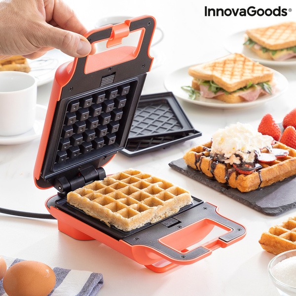 2in1 Waffle and Sandwich Maker with Recipes Wafflicher InnovaGoods Wish