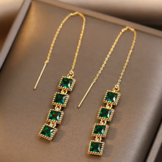 Fashion, Gemstone Earrings, gold, emeraldearring