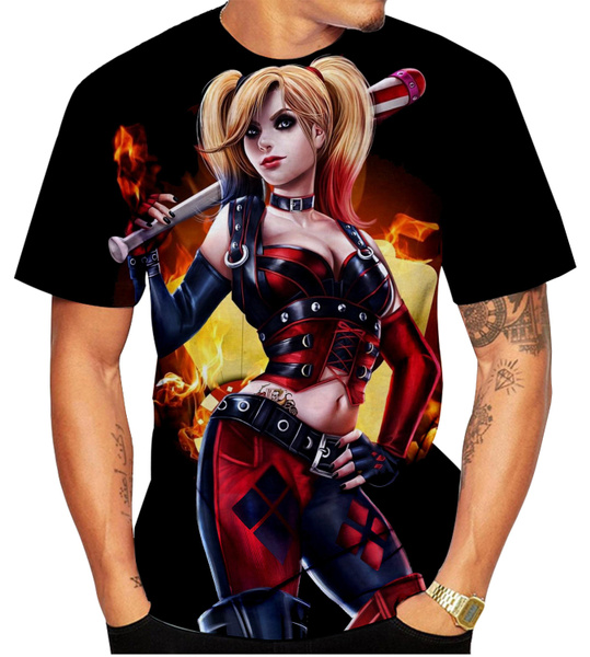 2022 Summer 3D Print Harley Quinn Joker Men Hipster T Shirt | Wish