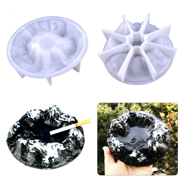 DIY Crater Shape Ashtray Resin Mold Resuable Silicone Mould for Epoxy