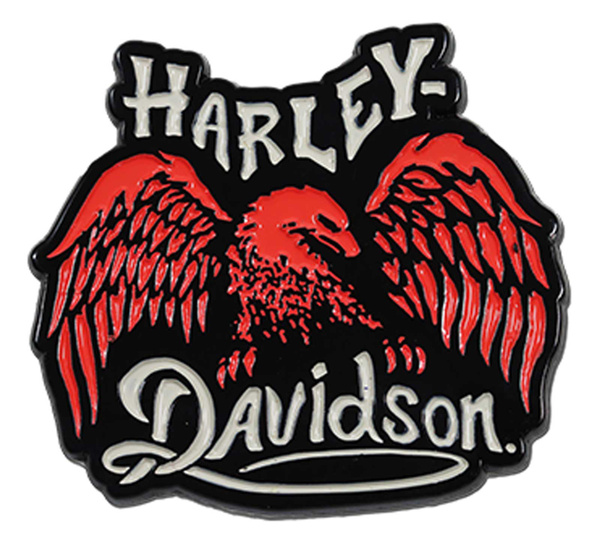 Harley-Davidson 1.5 inch. Dark Wing Eagle Metal Pin, Gloss Black/Pink ...